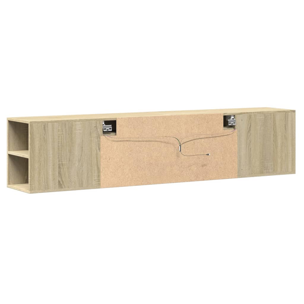 TV-Wandschrank mit LED-Beleuchtung Sonoma-Eiche 180x31x39,5 cm