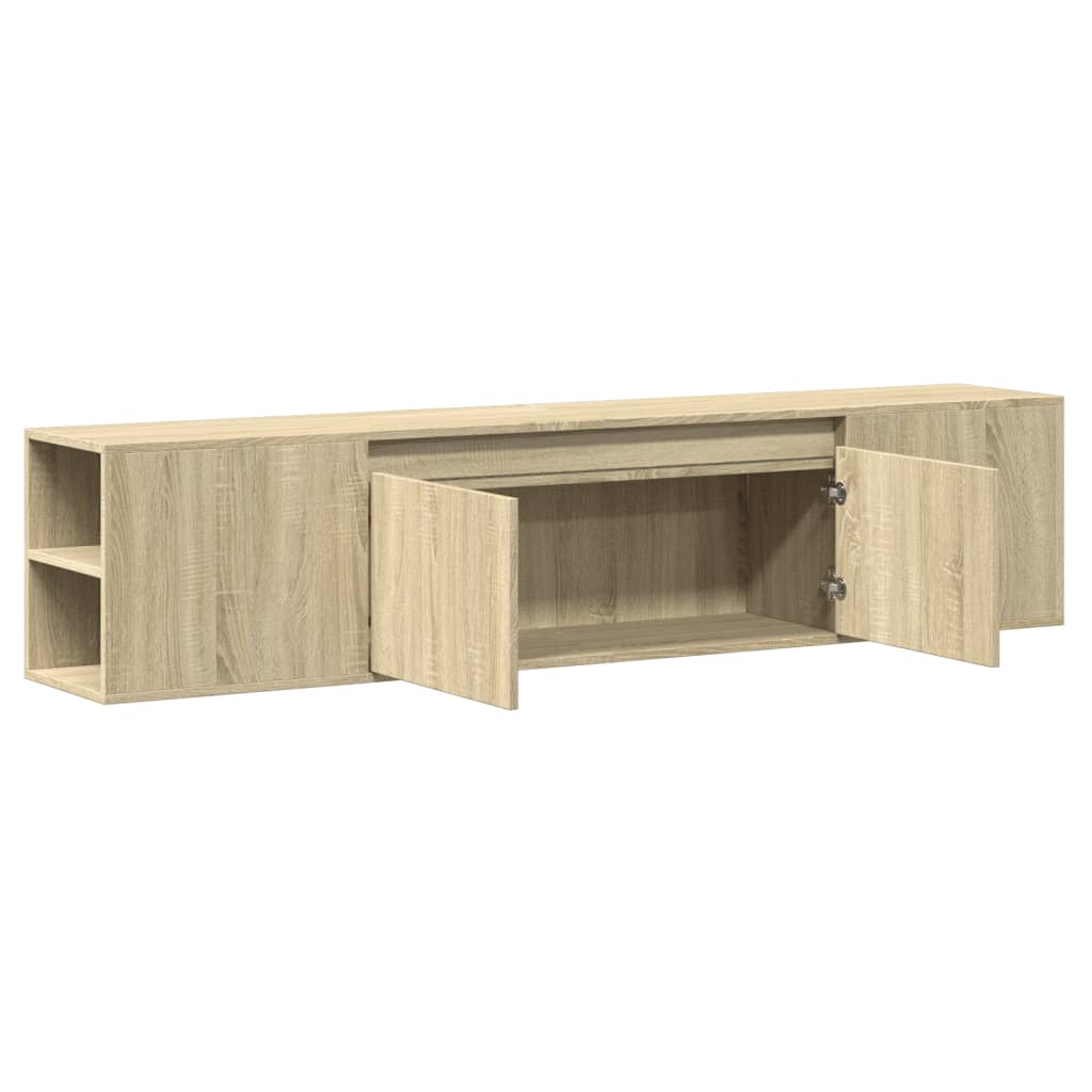 TV-Wandschrank mit LED-Beleuchtung Sonoma-Eiche 180x31x39,5 cm