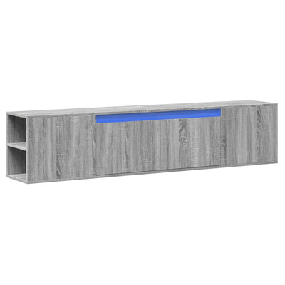 TV-Wandschrank mit LED-Beleuchtung Grau Sonoma 180x31x39,5 cm