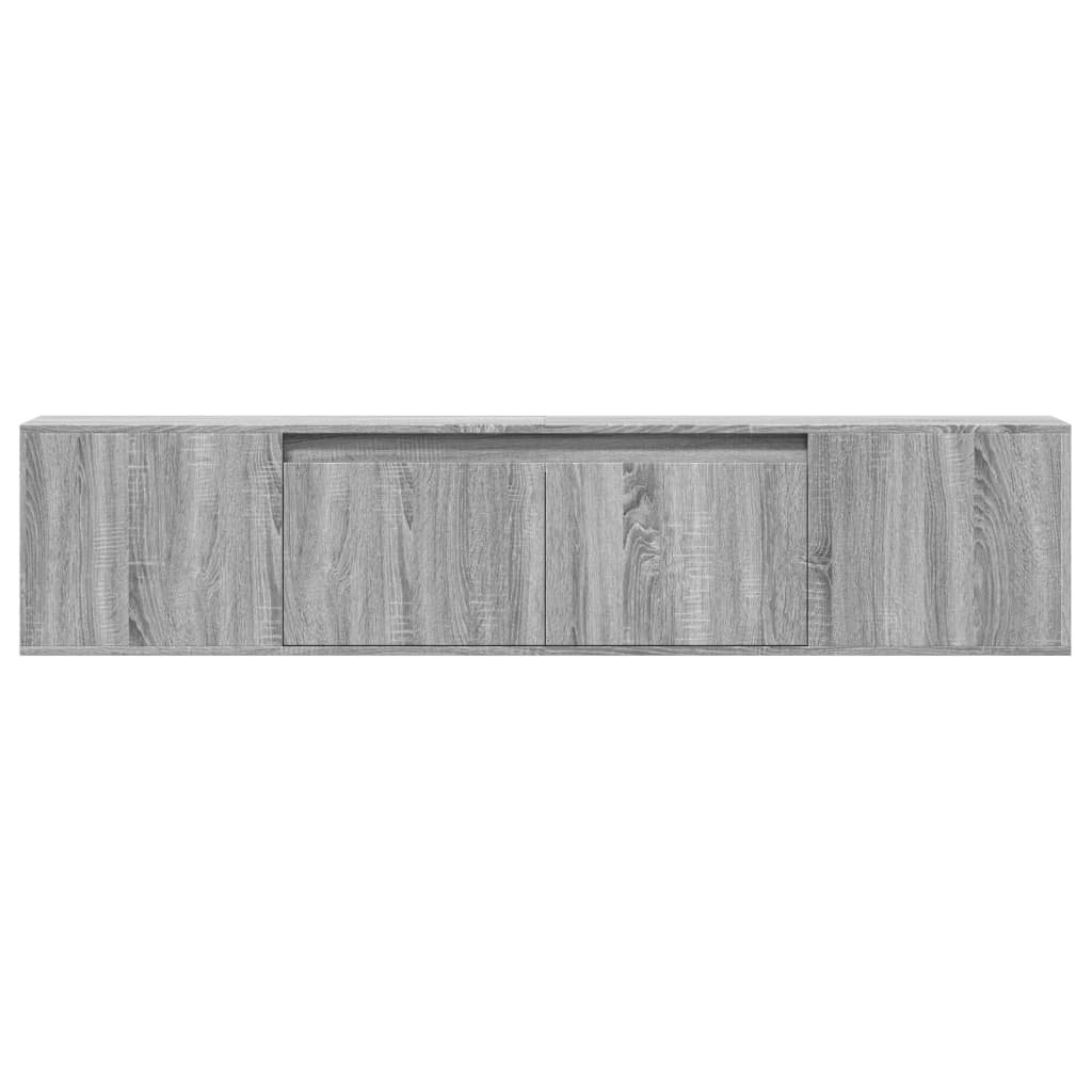 TV-Wandschrank mit LED-Beleuchtung Grau Sonoma 180x31x39,5 cm