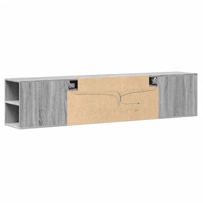 TV-Wandschrank mit LED-Beleuchtung Grau Sonoma 180x31x39,5 cm