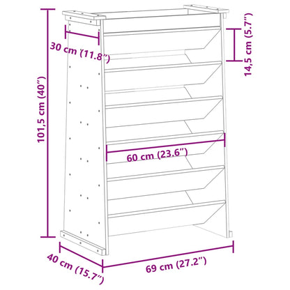 Vertikalbeet mit 6 Fächern 69x40x101,5 cm Massivholz Douglasie