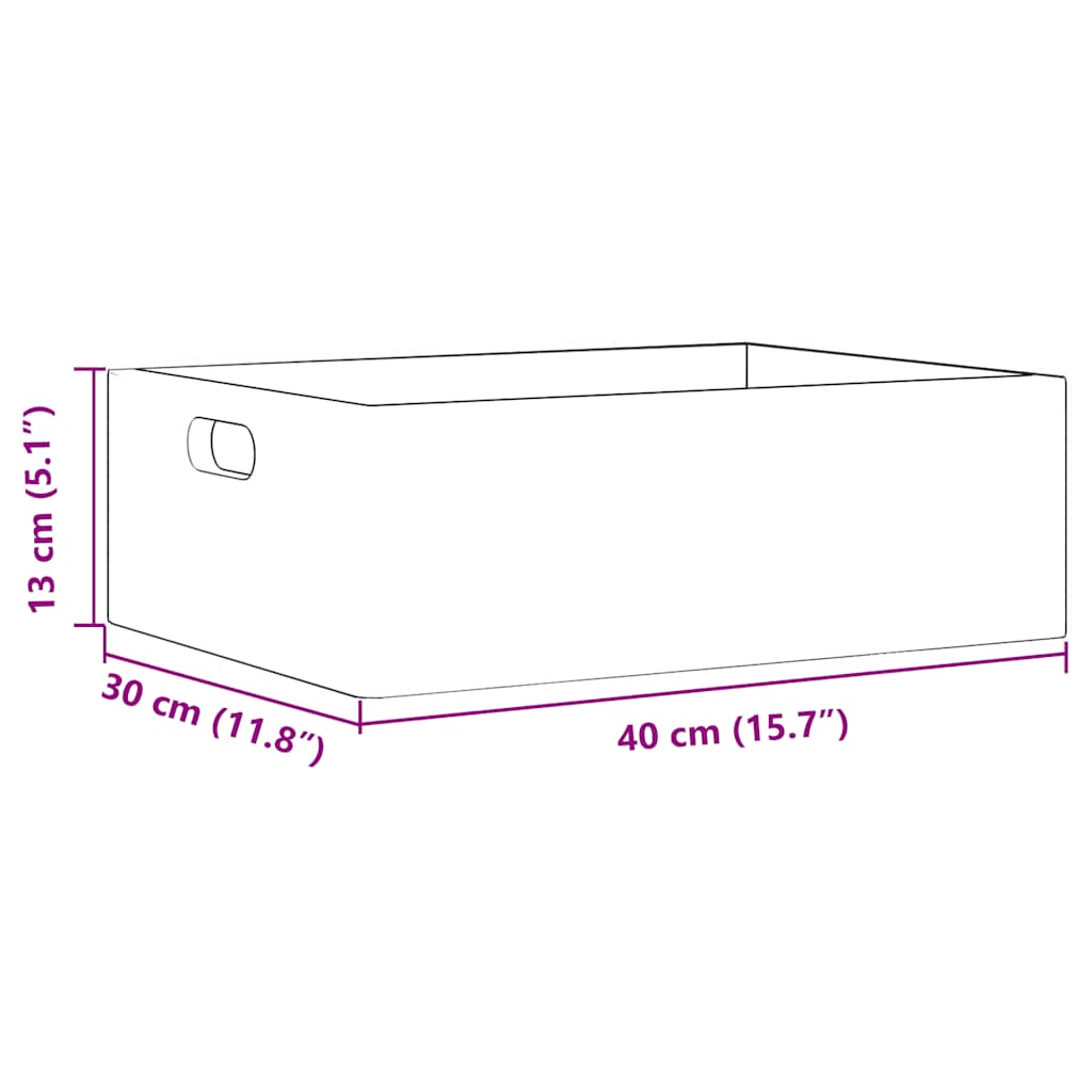 Holzkiste mit Griffen 40x30x13 cm Massivholz Kiefer