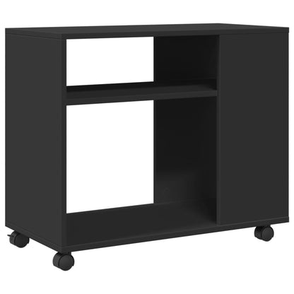 Beistelltisch mit Rollen Schwarz 70x35x60 cm Holzwerkstoff