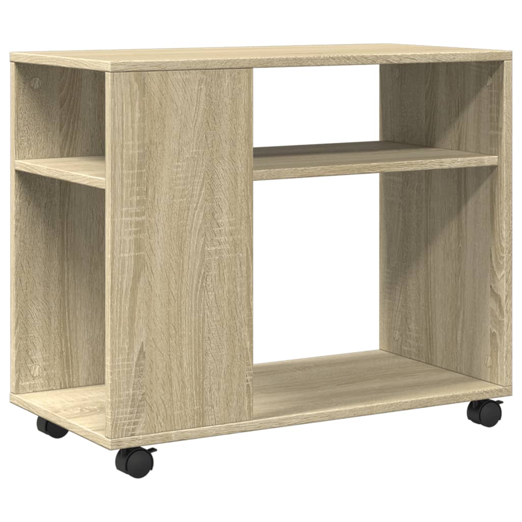 Beistelltisch mit Rollen Sonoma Eiche 70x35x60 cm Holzwerkstoff