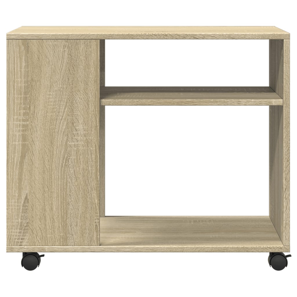 Beistelltisch mit Rollen Sonoma Eiche 70x35x60 cm Holzwerkstoff