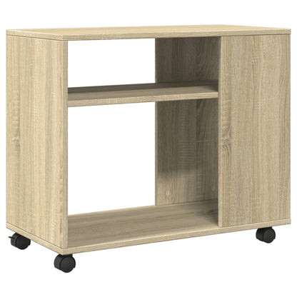 Beistelltisch mit Rollen Sonoma Eiche 70x35x60 cm Holzwerkstoff