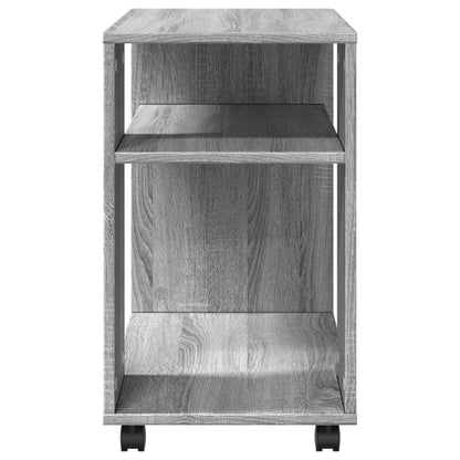 Beistelltisch mit Rollen Grau Sonoma 70x35x60 Holzwerkstoff