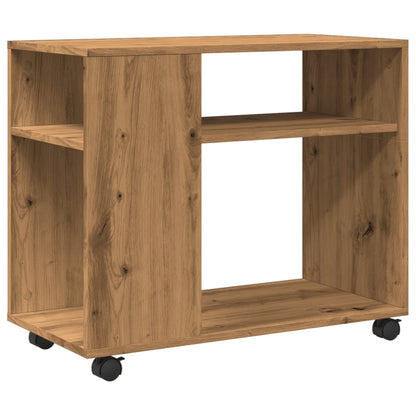 Beistelltisch mit Rollen Artisan-Eiche 70x35x60cm Holzwerkstoff