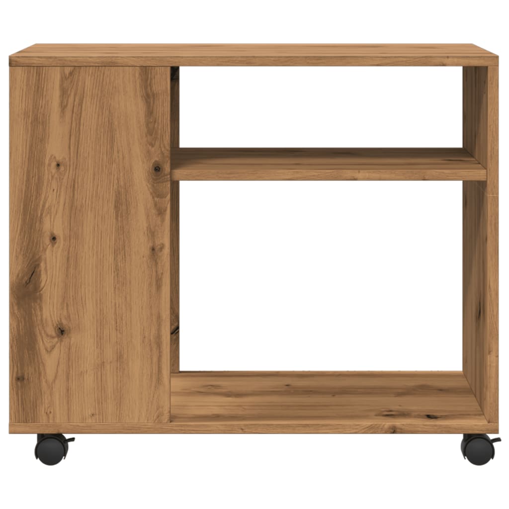 Beistelltisch mit Rollen Artisan-Eiche 70x35x60cm Holzwerkstoff