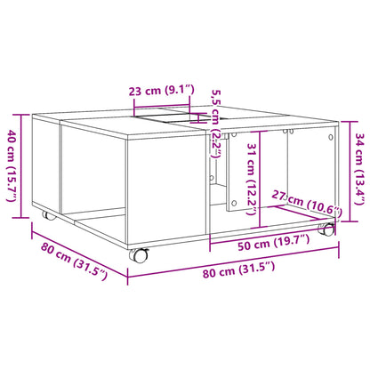 Couchtisch Sonoma-Eiche 80x80x40 cm Holzwerkstoff