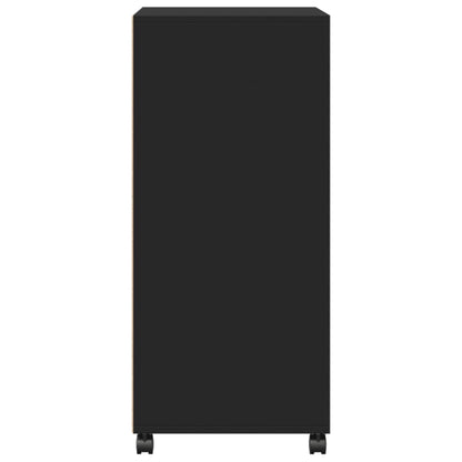 Rollschrank Schwarz 55x40x91 cm Holzwerkstoff