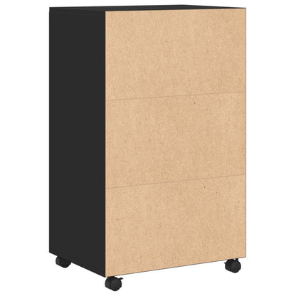 Rollschrank Schwarz 55x40x91 cm Holzwerkstoff