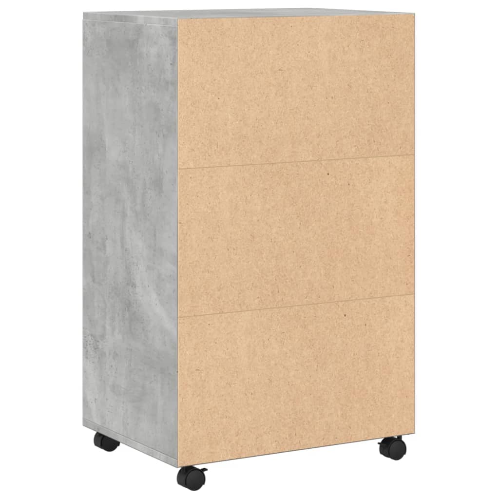 Rollschrank Betongrau 55x40x91 cm Holzwerkstoff