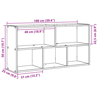 Wandregal Braun Eichen-Optik 100x25x50 cm Holzwerkstoff