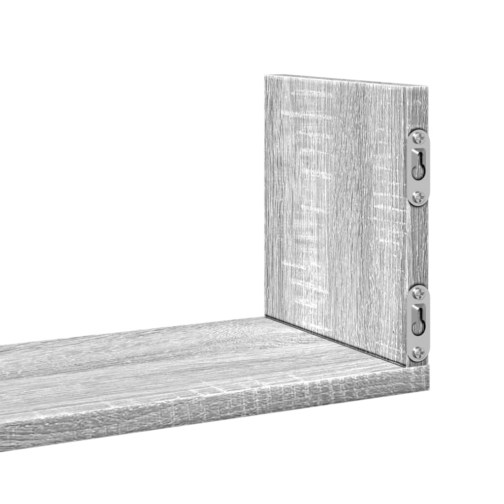 Wandregale 3 Stk. Grau Sonoma 80x18x18 cm Holzwerkstoff