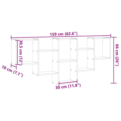 Wandregal Betongrau 159x18x66 cm Holzwerkstoff