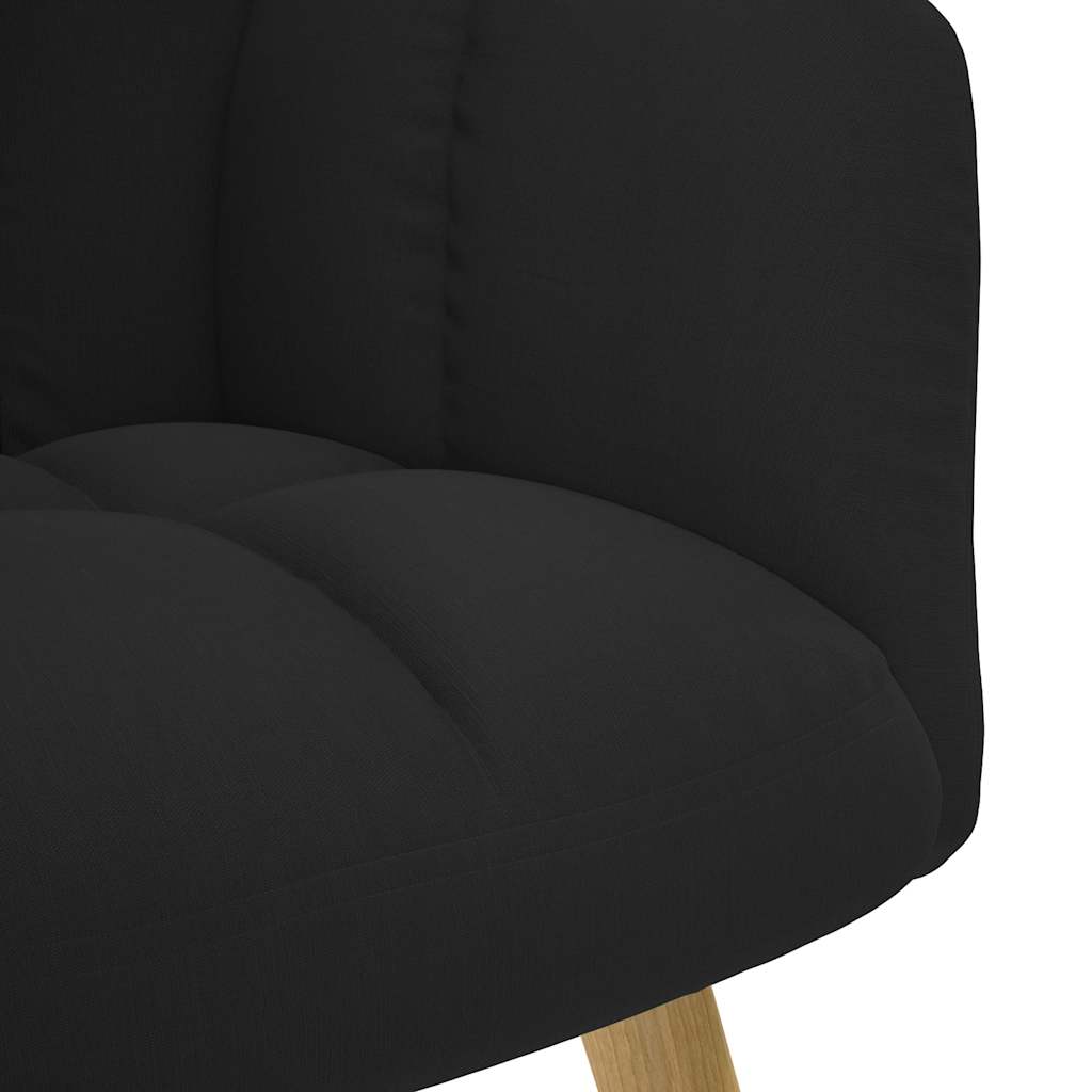 Relaxsessel mit Hocker Schwarz Stoff