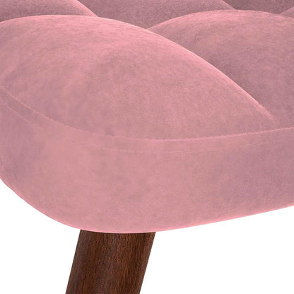 Schaukelstuhl mit Hocker Pink Velvet