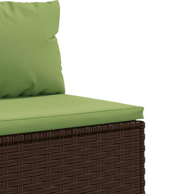 10-tlg. Garten-Lounge-Set mit Kissen Braun Poly Rattan