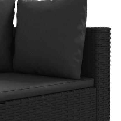 4-tlg. Garten-Sofagarnitur mit Kissen Schwarz Poly Rattan