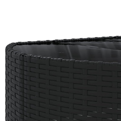 10-tlg. Garten-Sofagarnitur mit Kissen Schwarz Poly Rattan