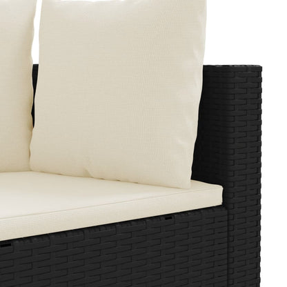 6-tlg. Garten-Sofagarnitur mit Kissen Schwarz Poly Rattan