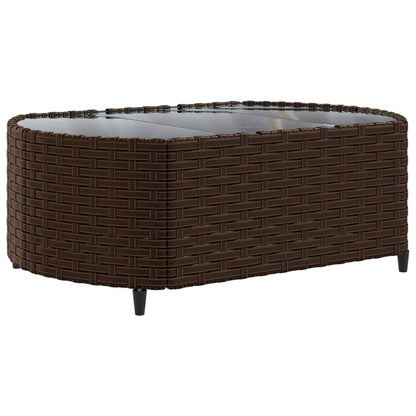 9-tlg. Garten-Sofagarnitur mit Kissen Braun Poly Rattan