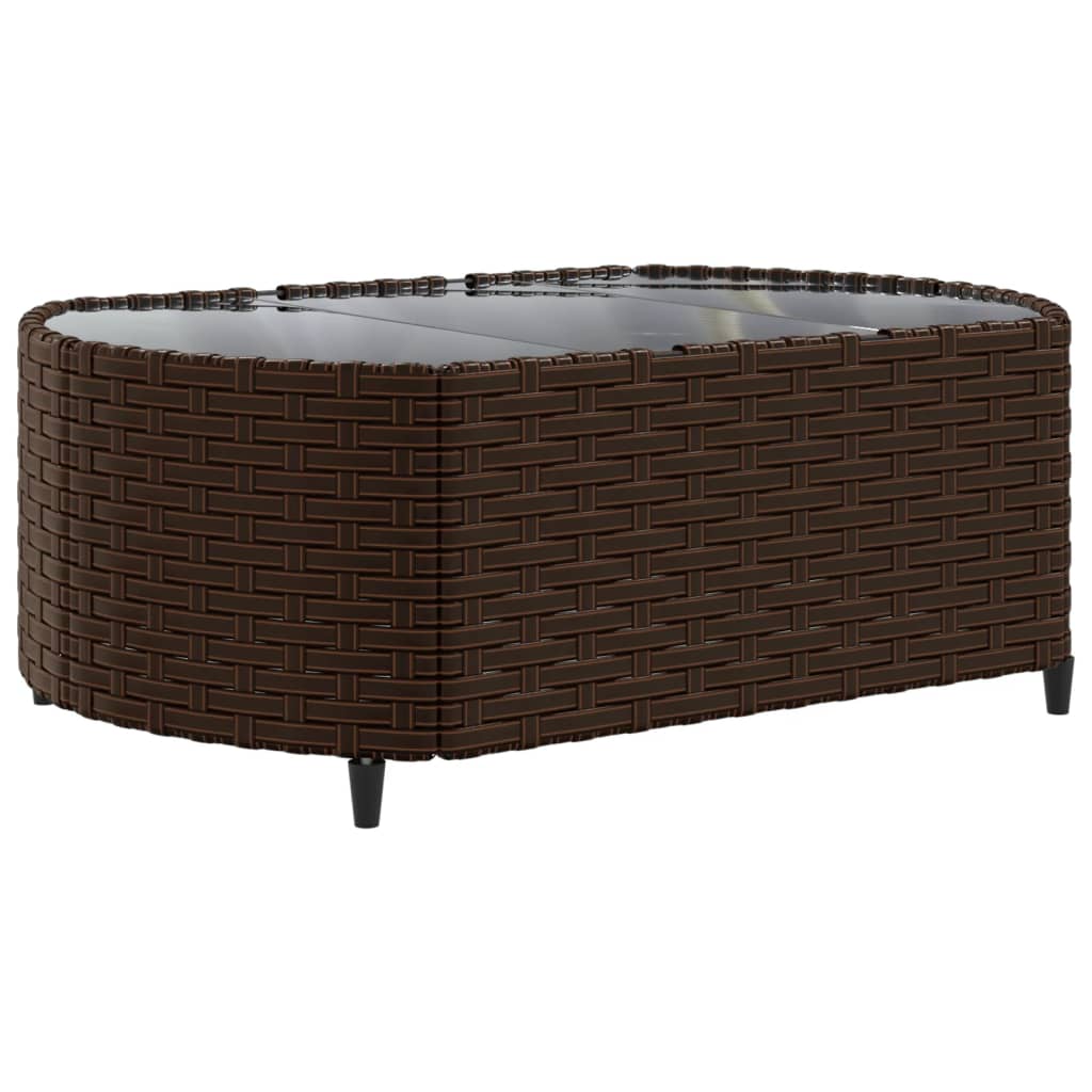 7-tlg. Garten-Sofagarnitur mit Kissen Braun Poly Rattan