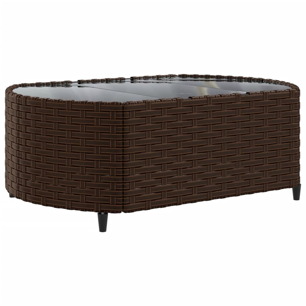 7-tlg. Garten-Sofagarnitur mit Kissen Braun Poly Rattan