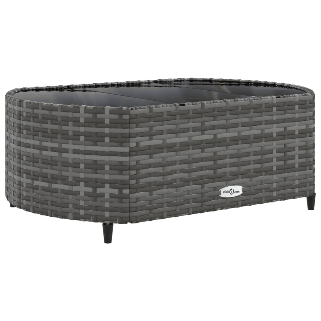 5-tlg. Garten-Sofagarnitur mit Kissen Grau Poly Rattan