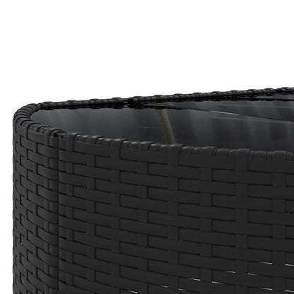 5-tlg. Garten-Sofagarnitur mit Kissen Schwarz Poly Rattan