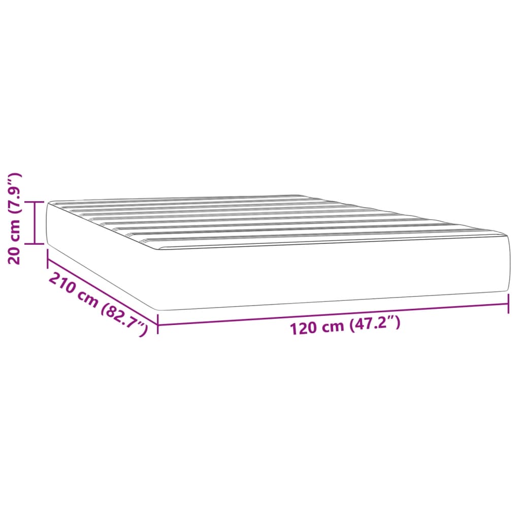 Taschenfederkernmatratze Dunkelblau 120x210x20 cm Samt