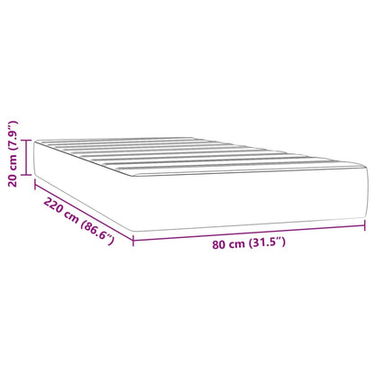 Taschenfederkernmatratze Dunkelgrau 80x220x20 cm Samt