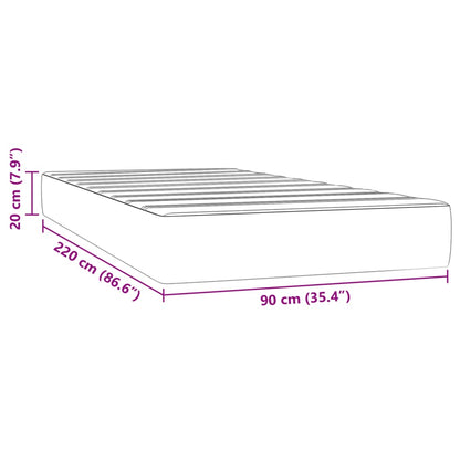 Taschenfederkernmatratze Dunkelgrau 90x220x20 cm Samt