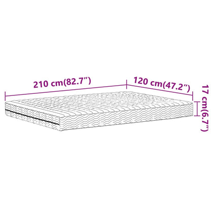 Schaumstoffmatratze Weiß 120x210 cm Härtegrad H2 H3