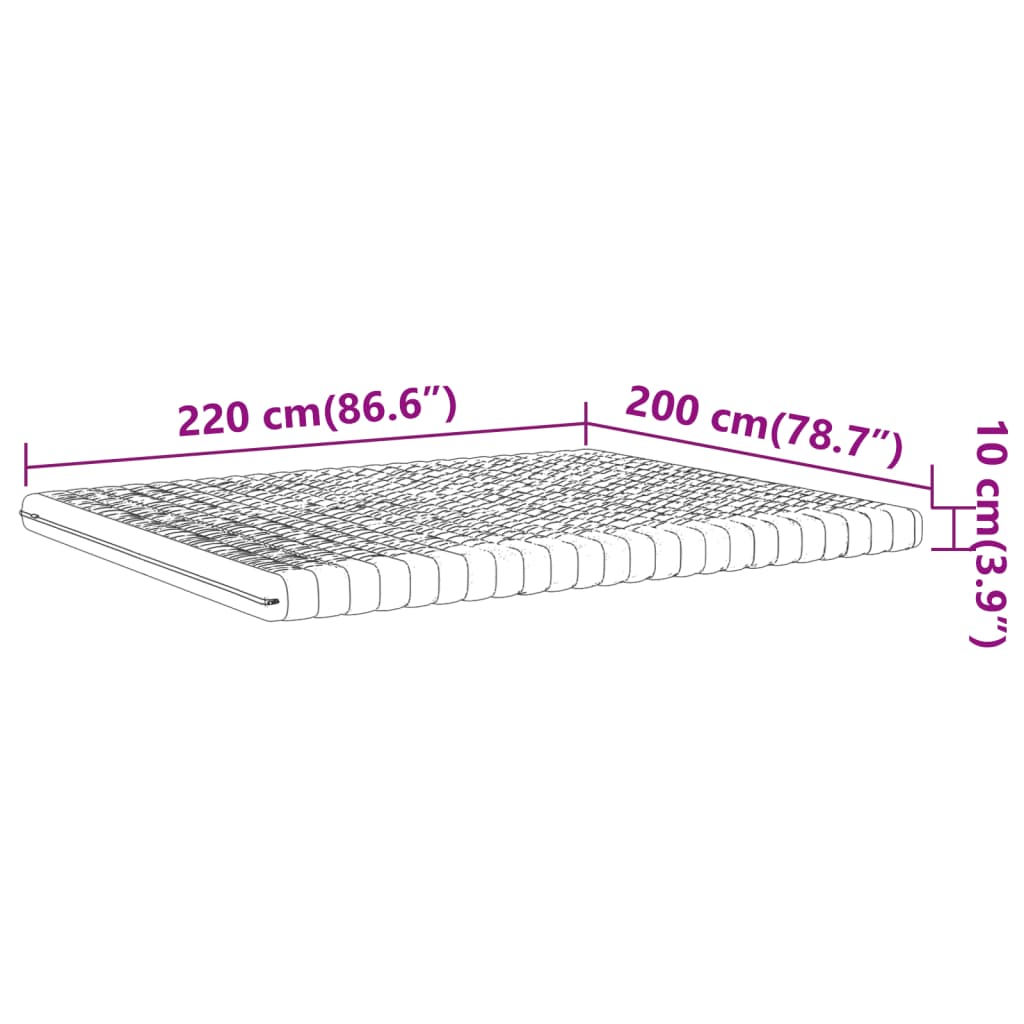 Schaumstoffmatratze Weiß 200x220 cm 7-Zonen Härtegrad 20 ILD