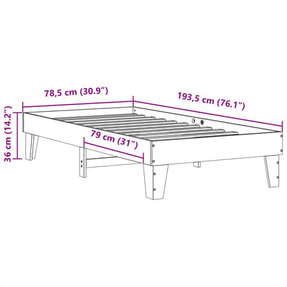 Massivholzbett ohne Matratze 75x190 cm Kiefernholz