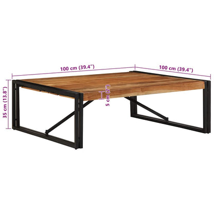 Couchtisch 100x100x35 cm Raues Massivholz Akazie