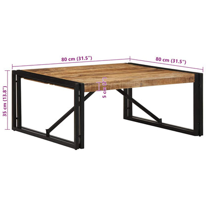 Couchtisch 80x80x35 cm Raues Massivholz Mango