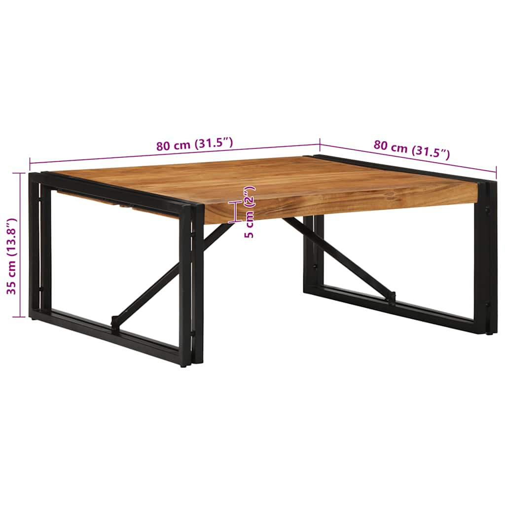 Couchtisch 80x80x35 cm Massivholz Akazie