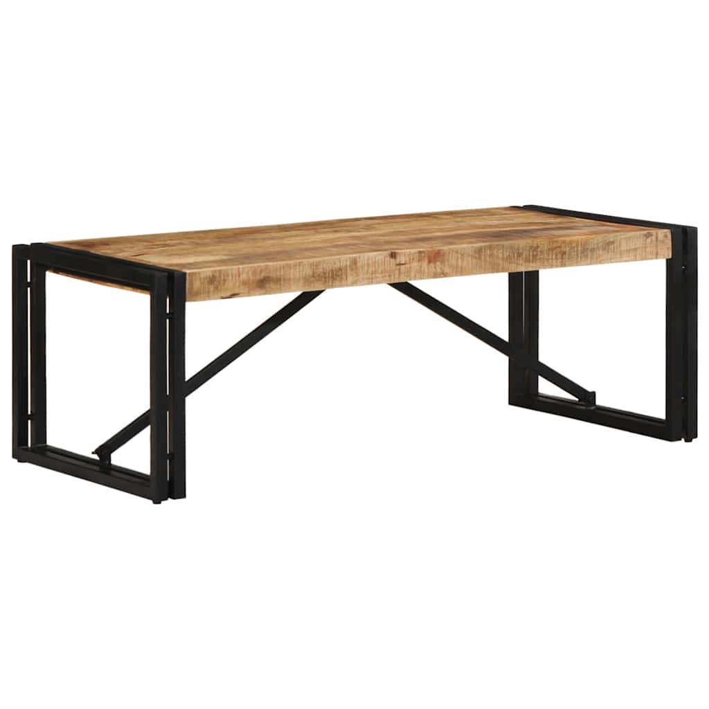 Couchtisch 100x50x35 cm Raues Massivholz Mango