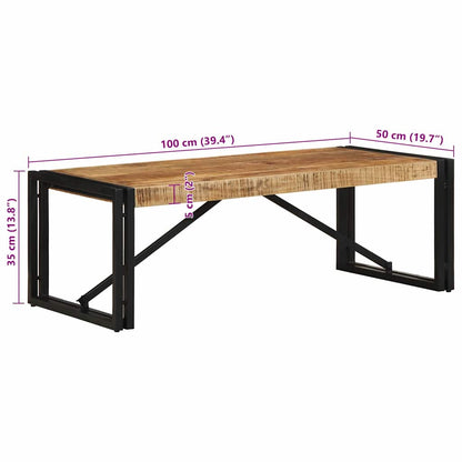 Couchtisch 100x50x35 cm Raues Massivholz Mango