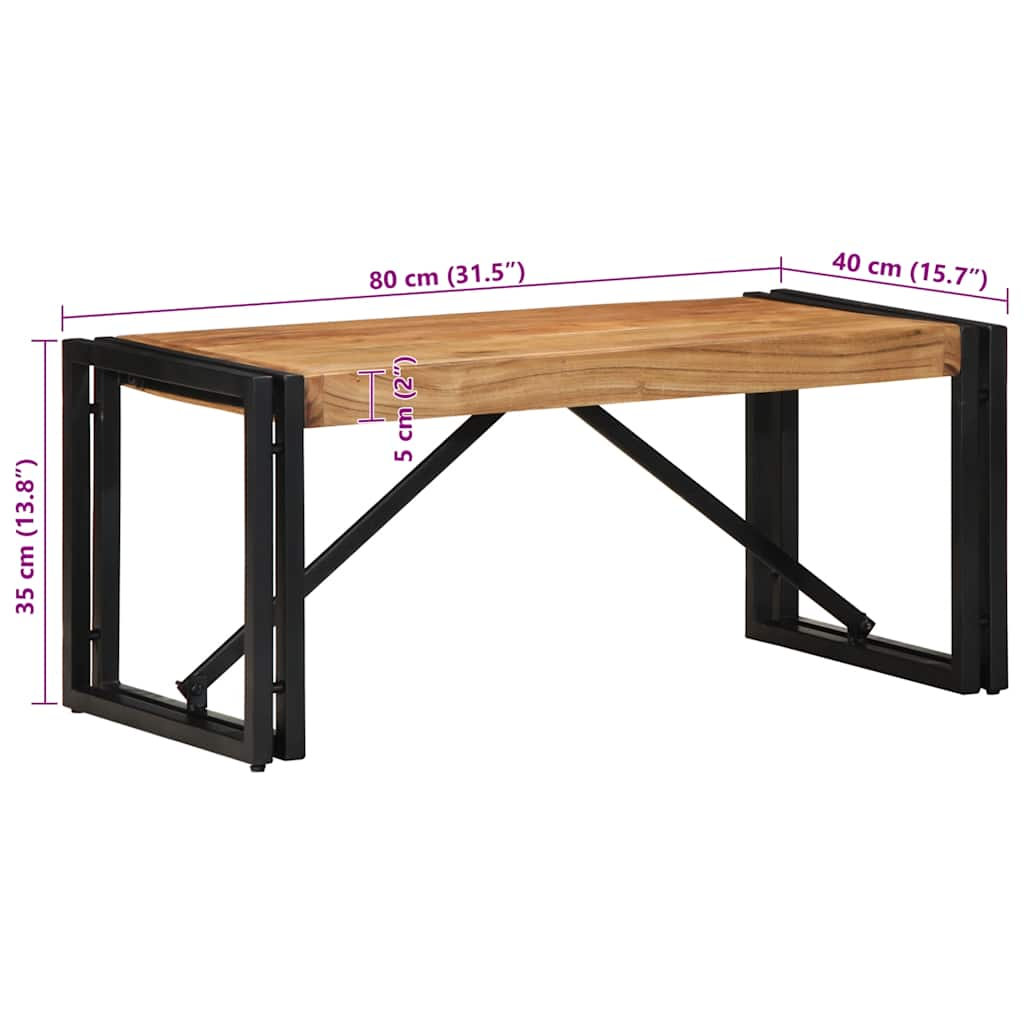 Couchtisch 80x40x35 cm Massivholz Akazie