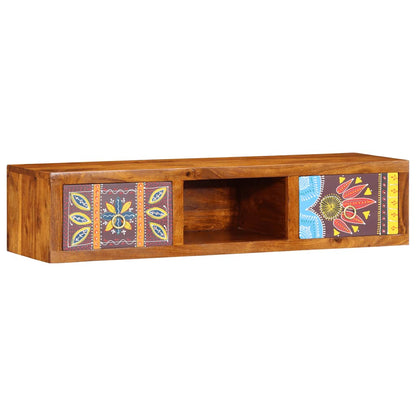 TV-Wandschrank Mehrfarbig 100x30x22 cm Massivholz Akazie