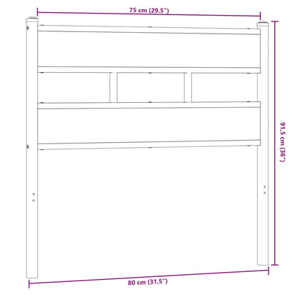 Kopfteil Räuchereiche 75 cm Eisen und Holzwerkstoff