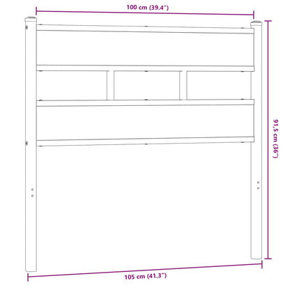 Kopfteil Räuchereiche 100 cm Eisen und Holzwerkstoff