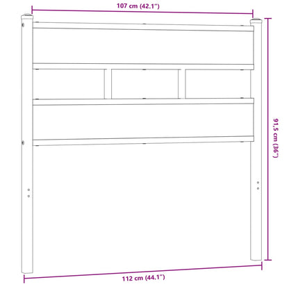 Kopfteil Räuchereiche 107 cm Eisen und Holzwerkstoff