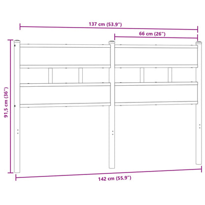 Kopfteil Räuchereiche 135 cm Eisen und Holzwerkstoff