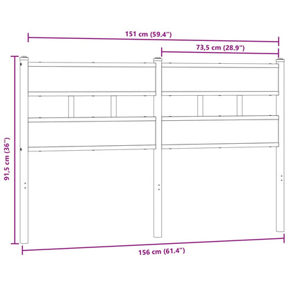 Kopfteil Räuchereiche 150 cm Eisen und Holzwerkstoff